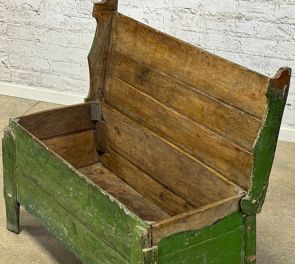 Antique European Bed Box with Timeworn Finish