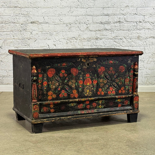 Antique Painted Bed Box