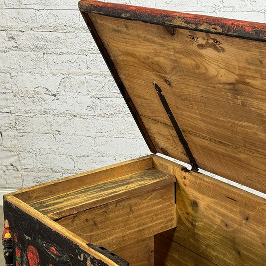 Antique Painted Bed Box