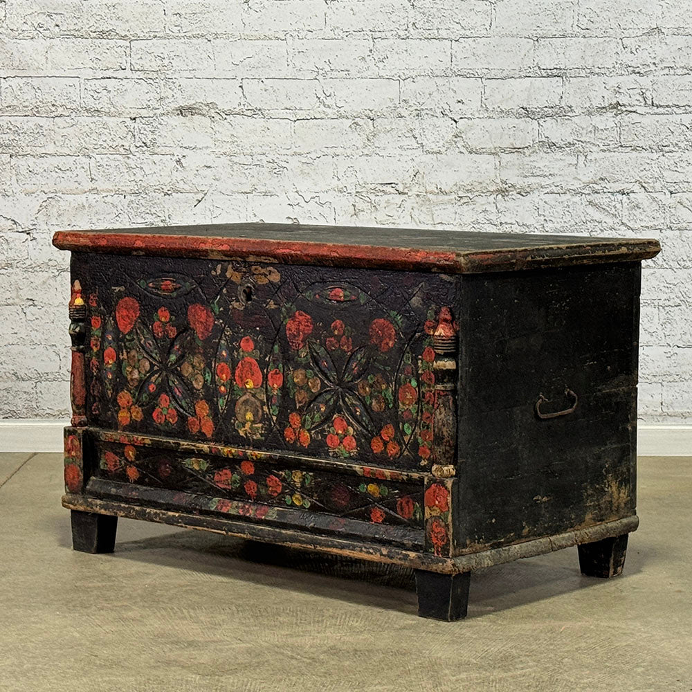 Antique Painted Bed Box