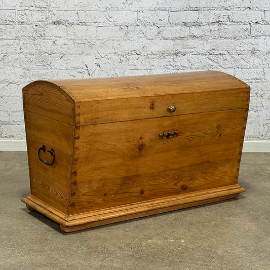 Vintage Pine Chest with Rounded Top