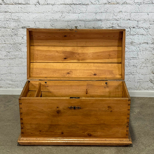 Vintage Pine Chest with Rounded Top