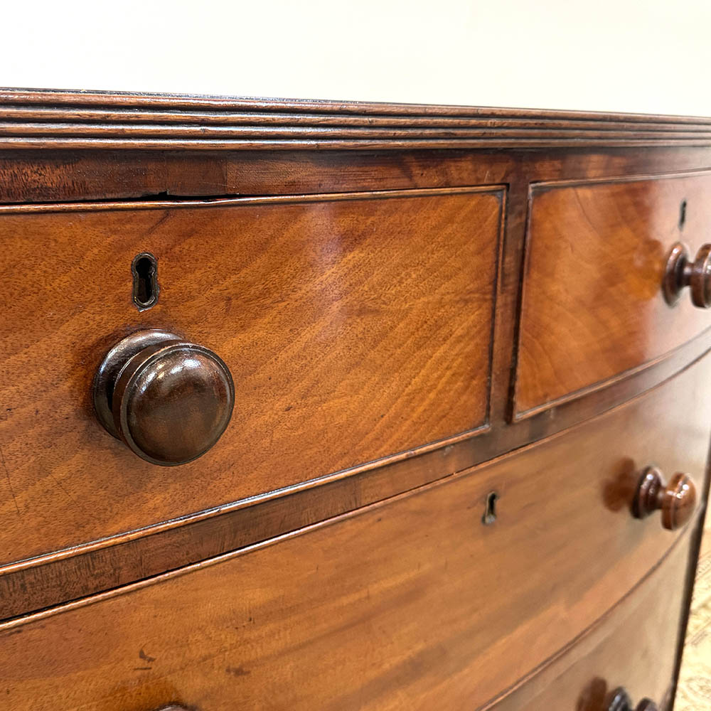 Antique Edwardian Chest Of Drawers with Bow Front