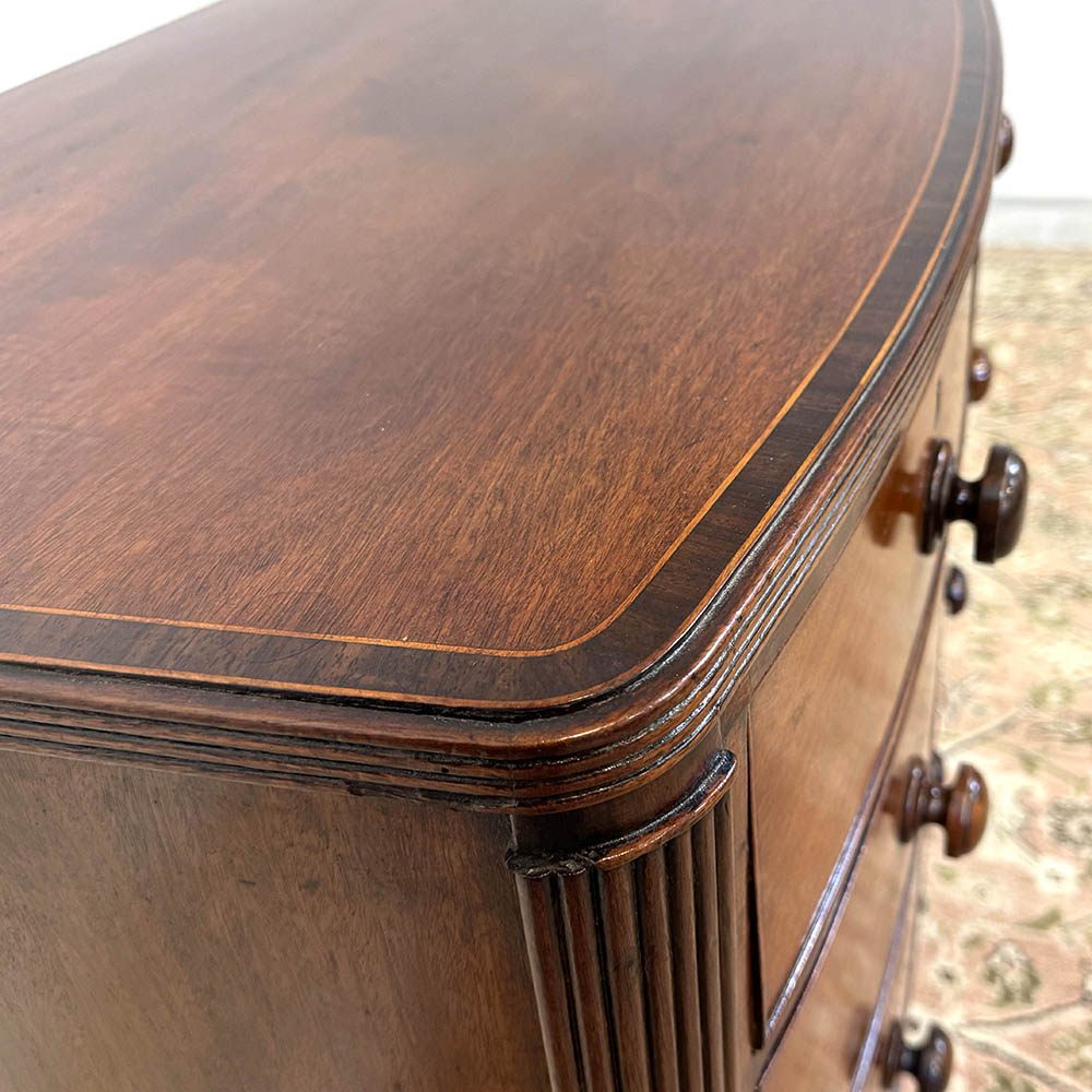 Antique Edwardian Chest Of Drawers with Bow Front