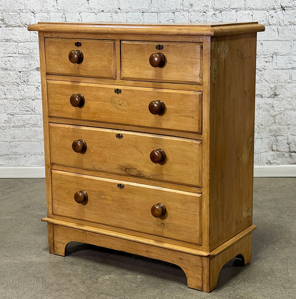 Antique English Pine Chest Of Drawers c.1890