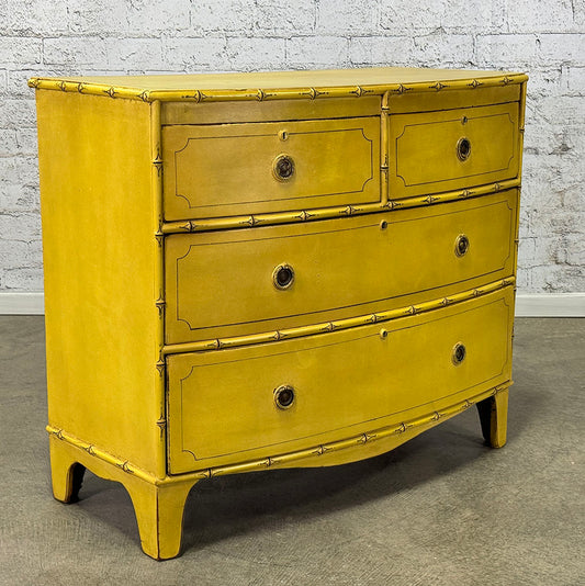 French Faux Bamboo Chest Of Drawers, Yellow c.1820