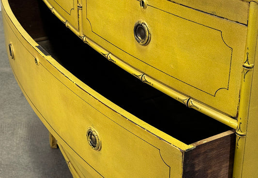 French Faux Bamboo Chest Of Drawers, Yellow c.1820