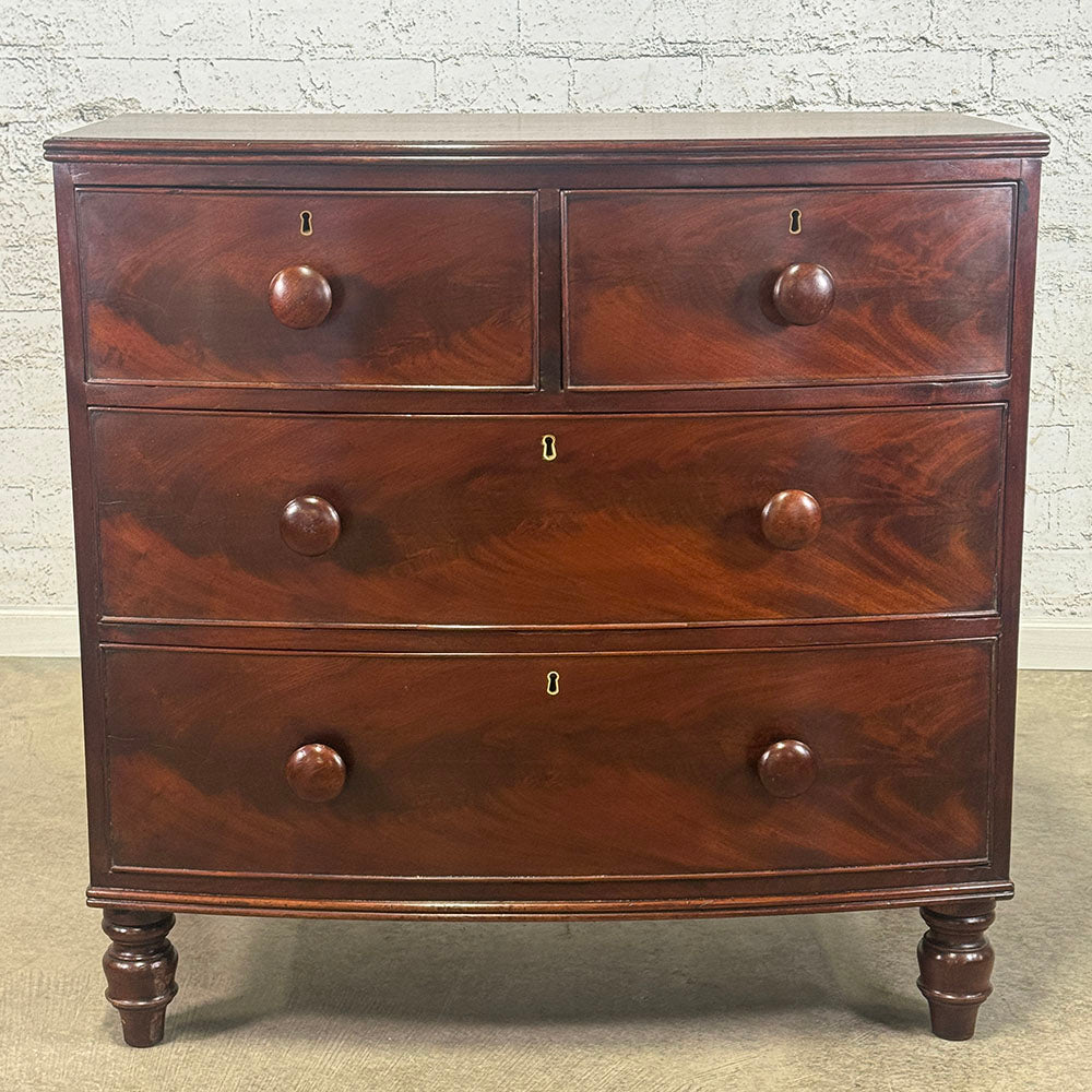 Antique English Bowfront Chest of Drawers