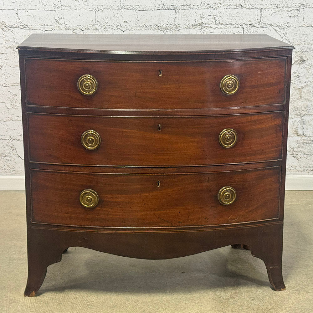 Antique Mahogany Bow Front Chest of Drawers