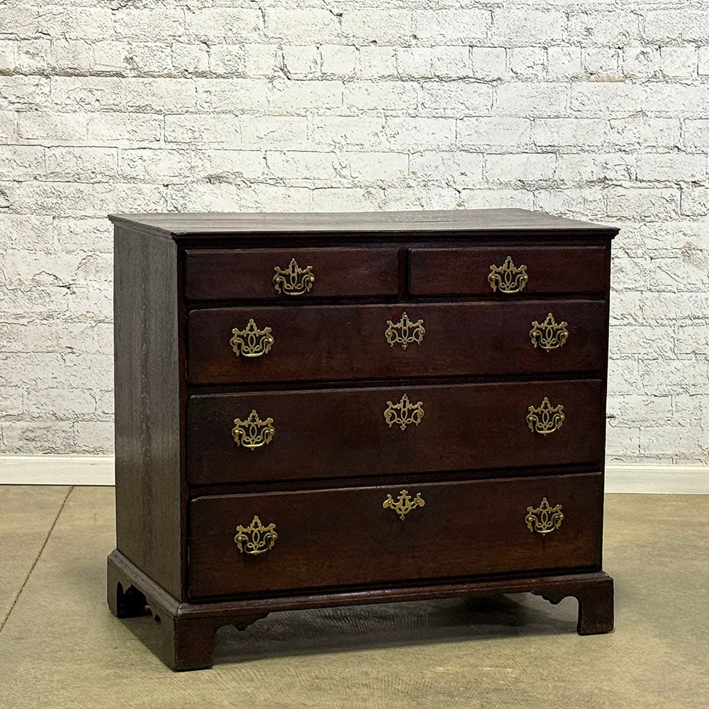 Georgian Oak Chest of Drawers with Original Handles