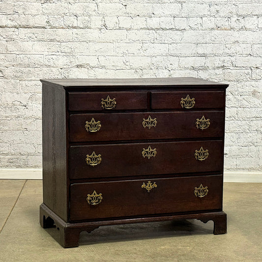 Georgian Oak Chest of Drawers with Original Handles