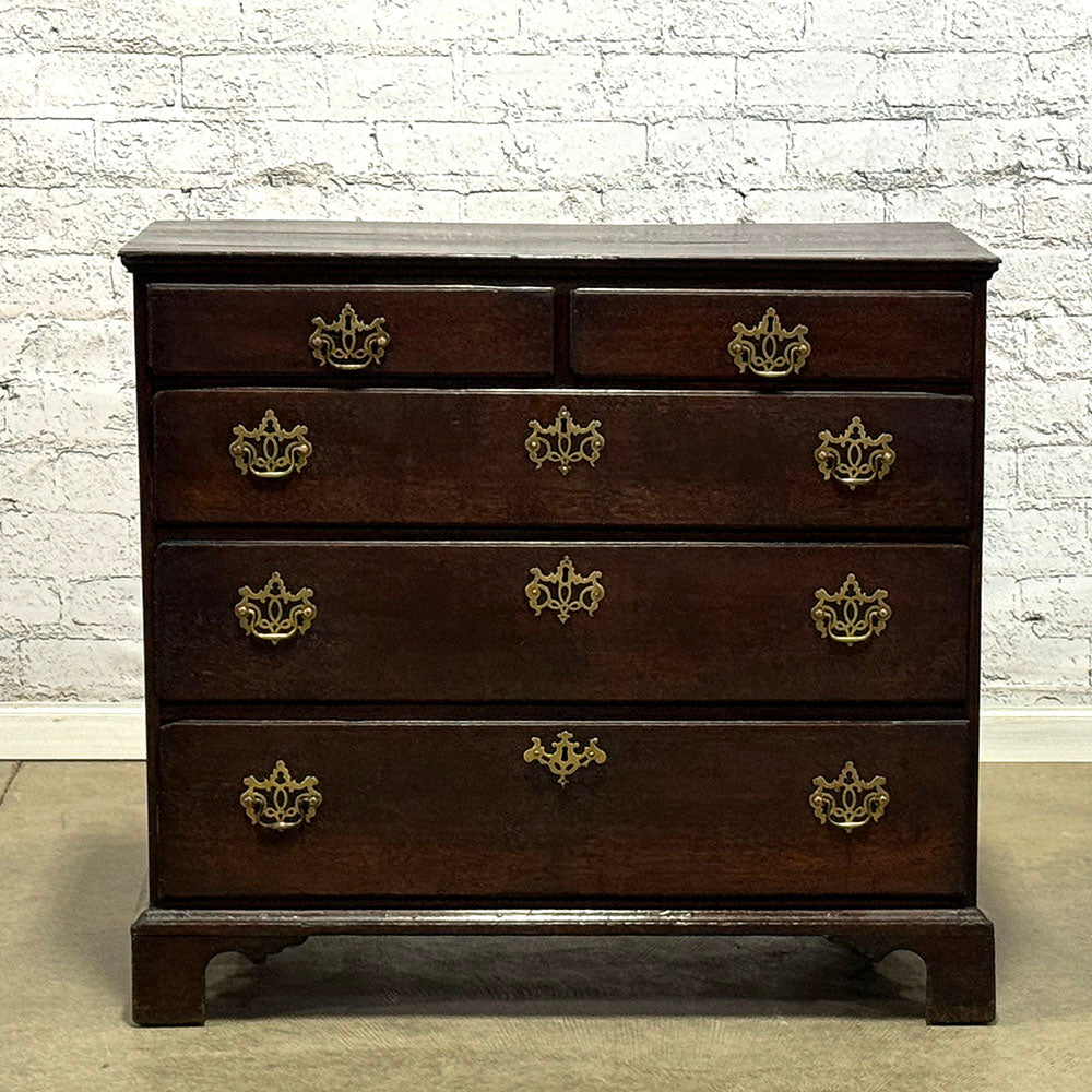 Georgian Oak Chest of Drawers with Original Handles