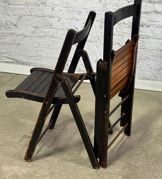Sweet Pair Of Antique Folding Chairs c.1910