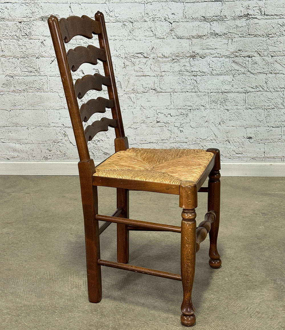 Antique Wavyline Side Chair with Rush Seat