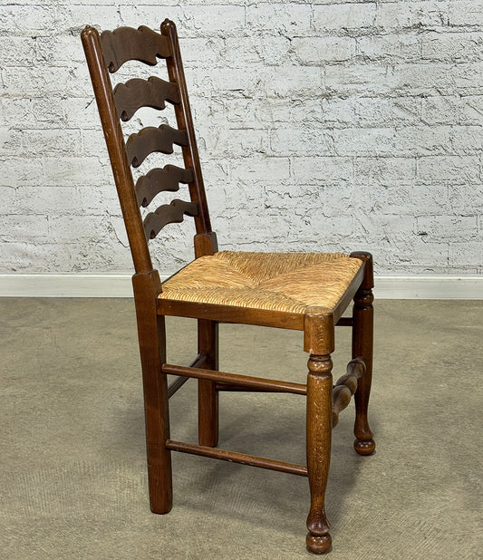 Antique Wavyline Side Chair with Rush Seat