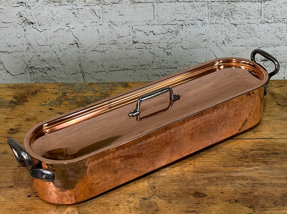 French Copper Fish Kettle with Lid