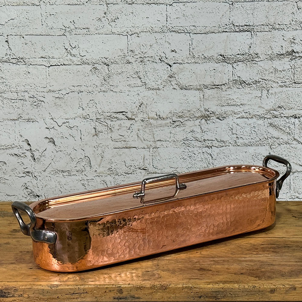 French Copper Fish Kettle with Lid