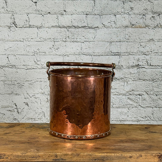 Antique French Highly Polished Copper Bucket