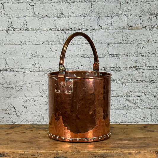 Antique French Highly Polished Copper Bucket