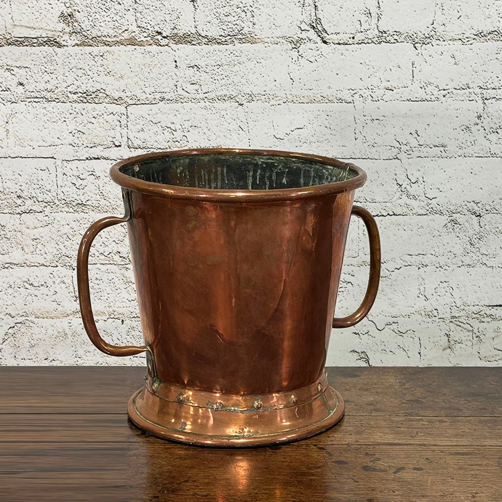 French Copper Two Handled Measure