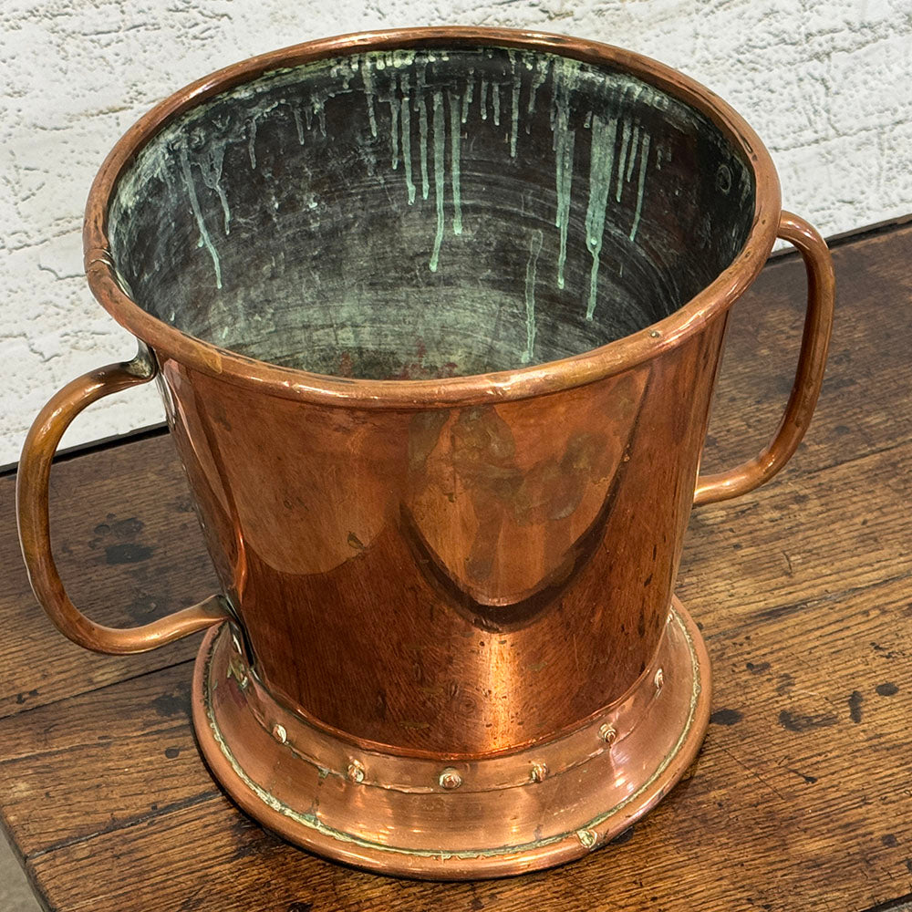 French Copper Two Handled Measure