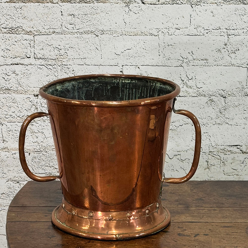 French Copper Two Handled Measure