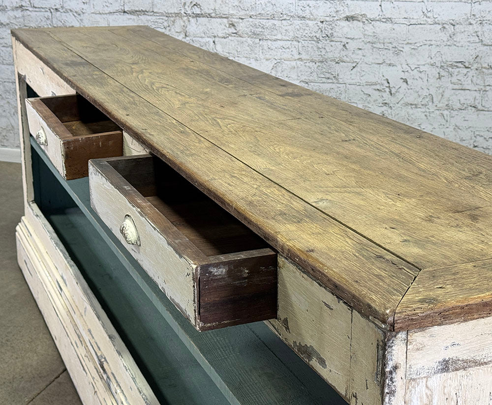 Antique French Oak Shop Counter