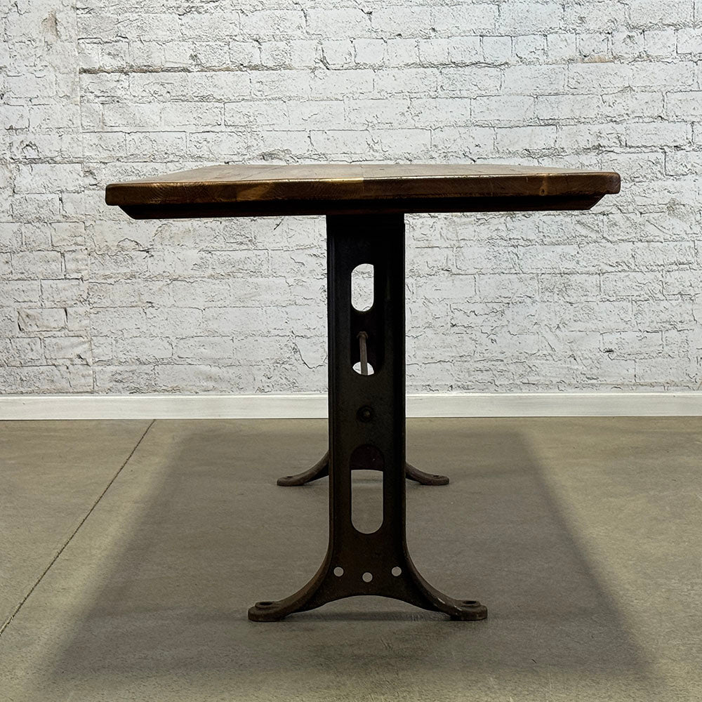Artisan Made Reclaimed Pine Industrial Iron Base Table