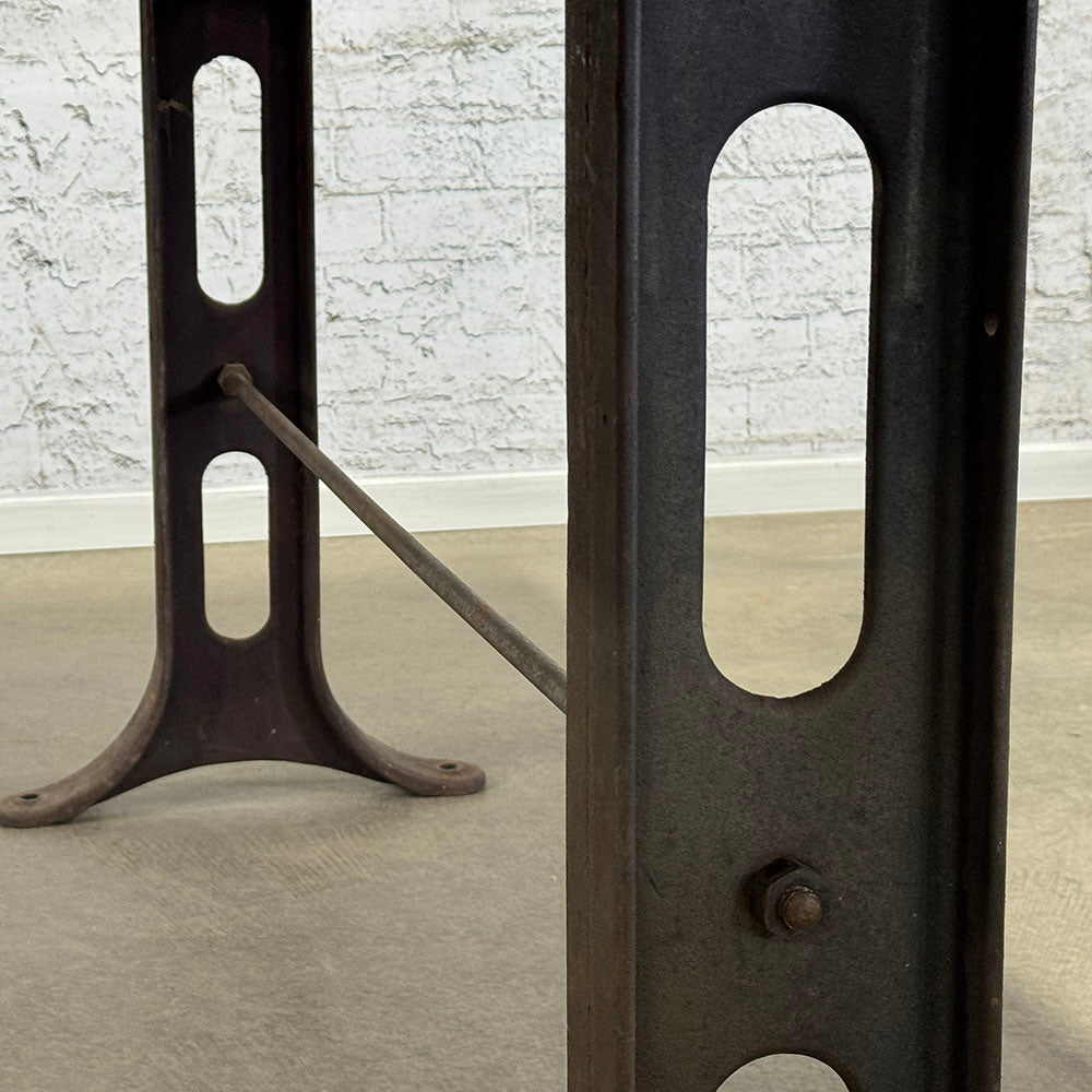 Artisan Made Reclaimed Pine Industrial Iron Base Table