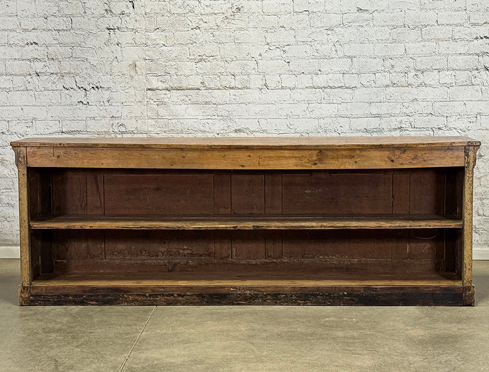 Antique French Pine Original Paint Shop Counter