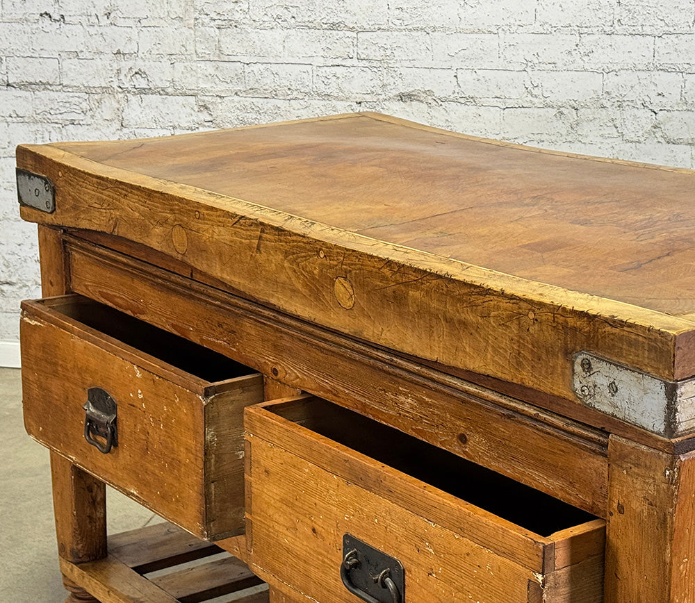 Antique Butcher Block Island