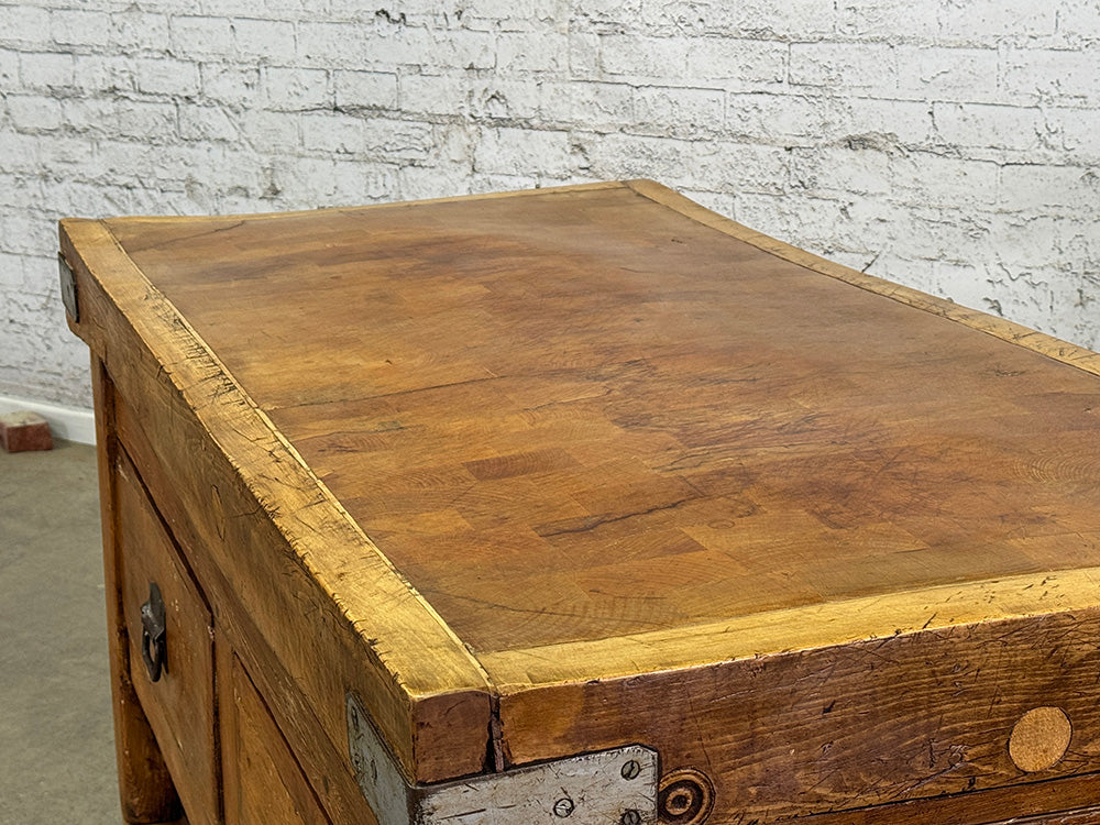 Antique Butcher Block Island