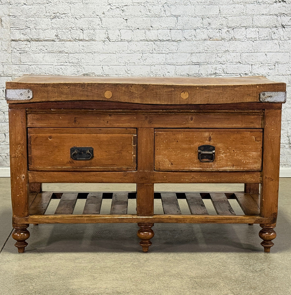Antique Butcher Block Island