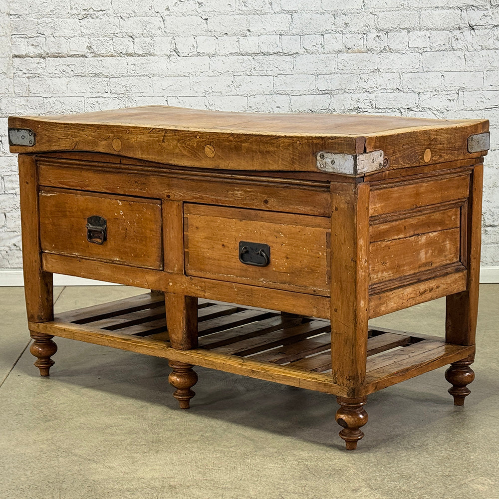 Antique Butcher Block Island