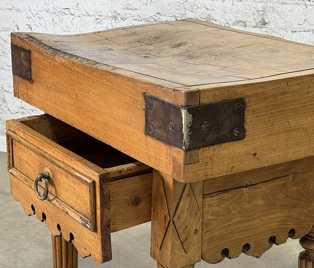 Antique Butcher Block with Drawer