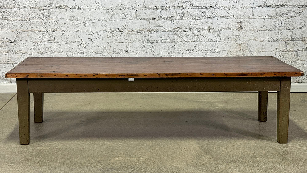Lovely Antique French Painted Base Coffee Table c.1900