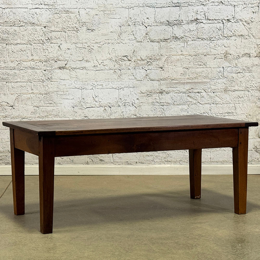 Antique French Walnut Coffee Table with Drawer
