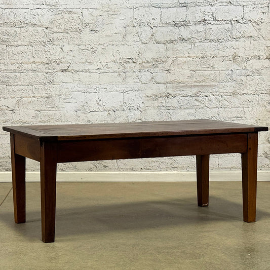 Antique French Walnut Coffee Table with Drawer