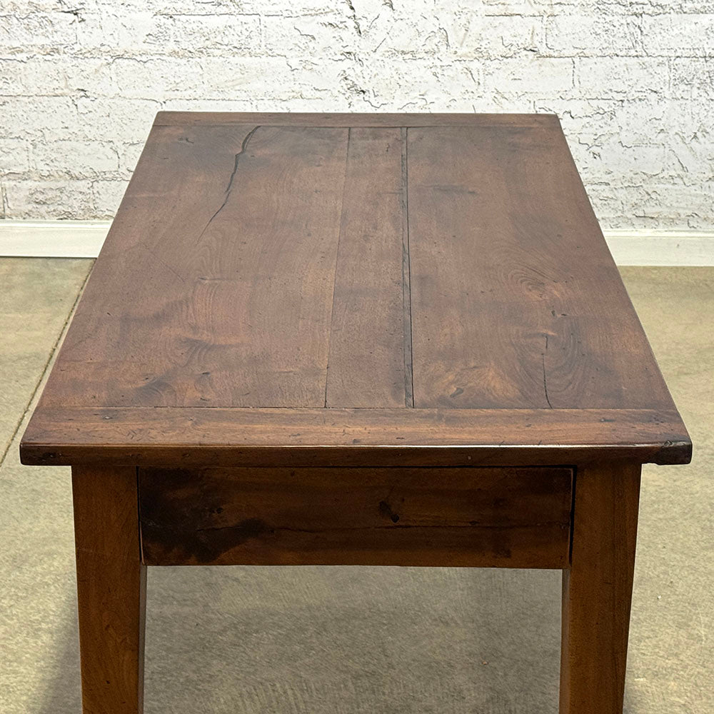 Antique French Walnut Coffee Table with Drawer