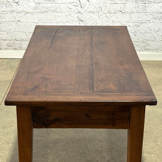 Antique French Walnut Coffee Table with Drawer