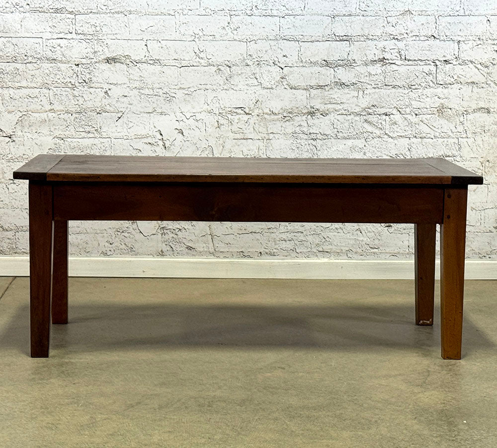 Antique French Walnut Coffee Table with Drawer