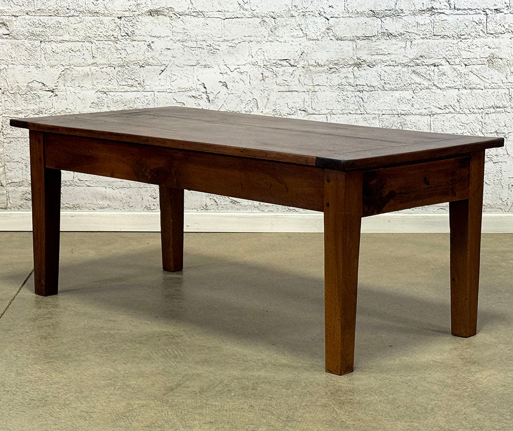 Antique French Walnut Coffee Table with Drawer