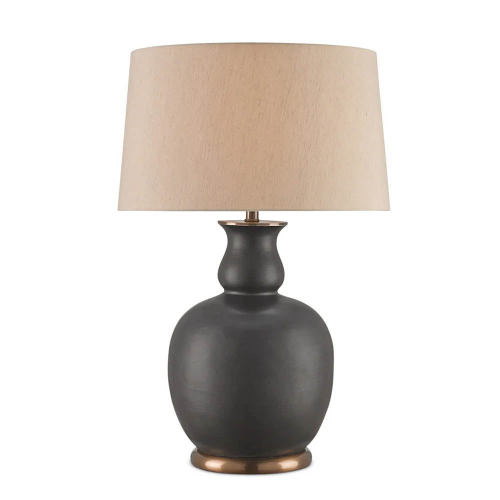 Ultimo Matte Black and Antique Brass Table Lamp