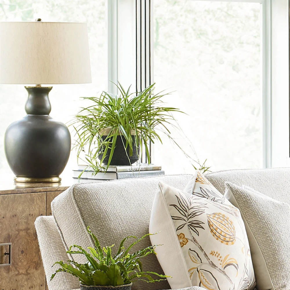 Ultimo Matte Black and Antique Brass Table Lamp