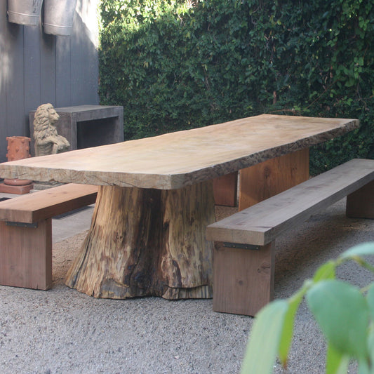 12' Live Edge Solid Top Cedar Table