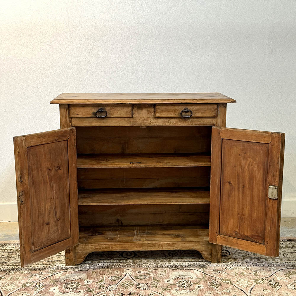 French 2 Door Pine Buffet W/ 2 Drawers