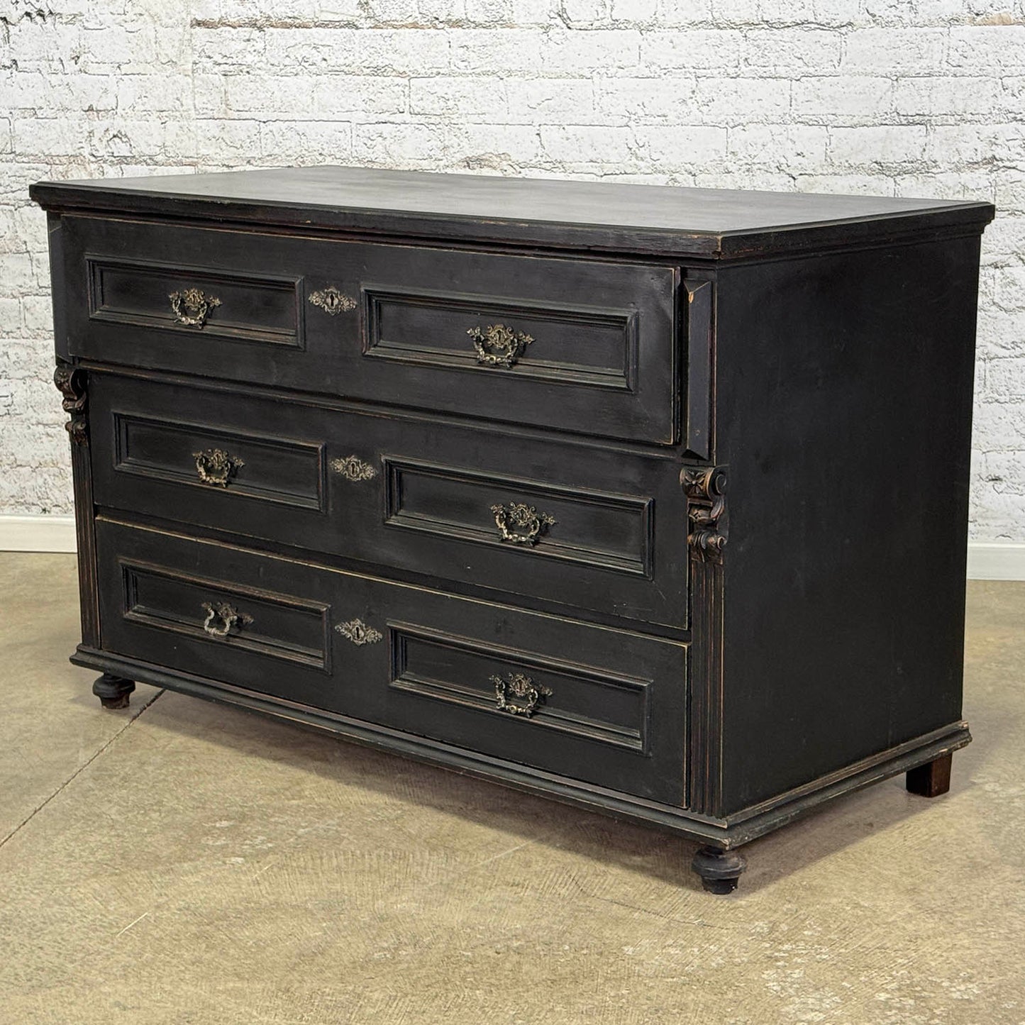 Antique Black Pine Three Drawer Dresser Base Sonoma Country Antiques Antique Black Pine Three Drawer Dresser Base Sonoma Country Antiques
