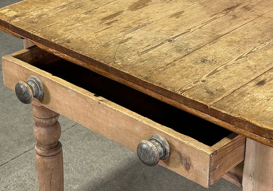 Antique Pine Table with Drawer c.1880