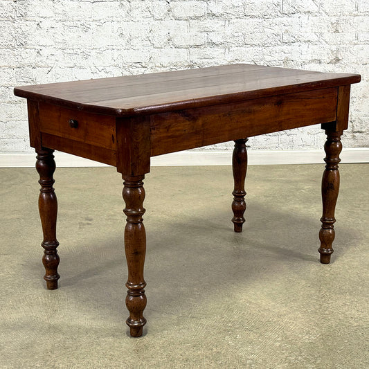 Antique French Cherry Table with Drawer c.1860