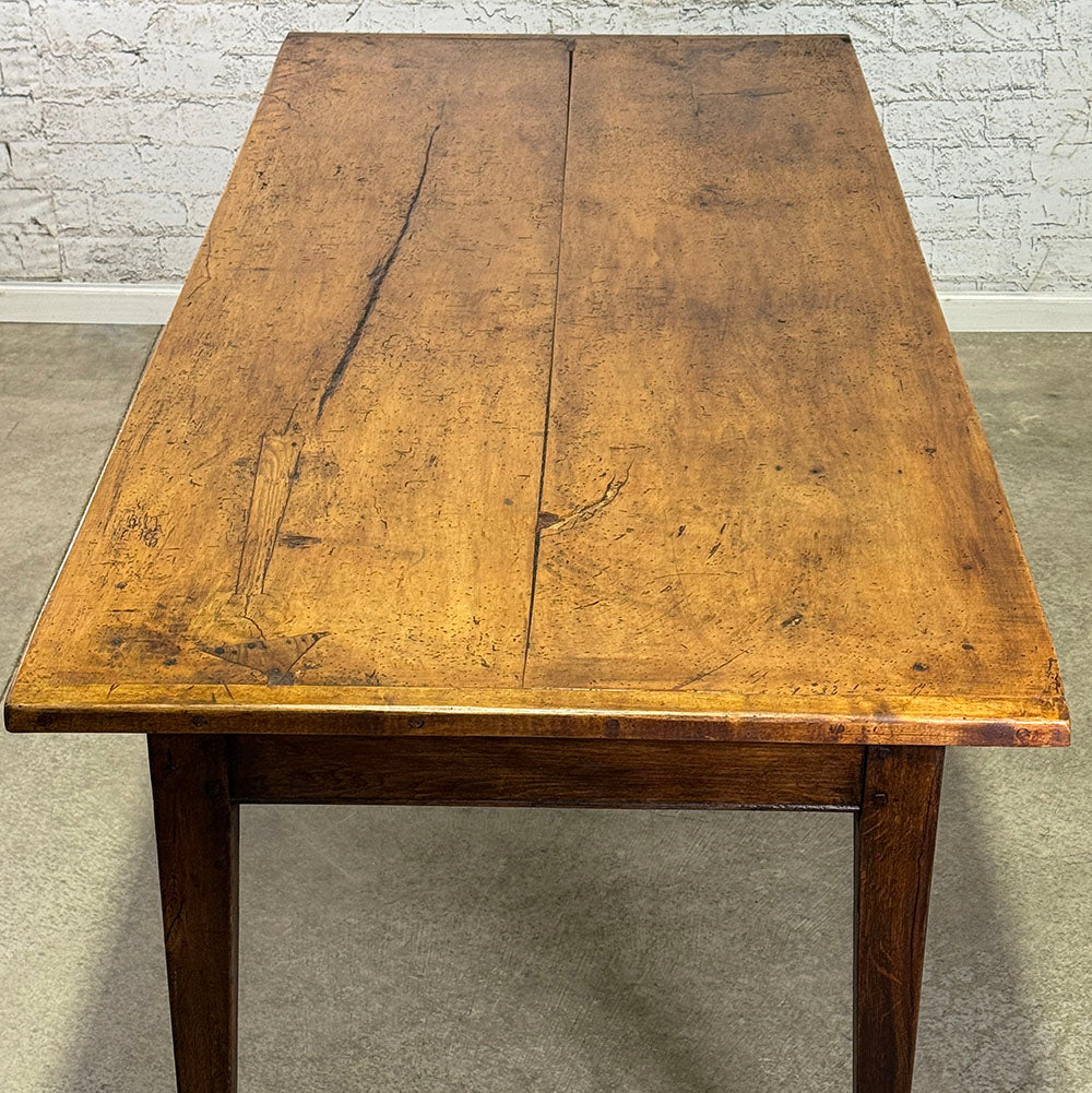 French Farmhouse Dining Table, Pear Wood Top c.1830